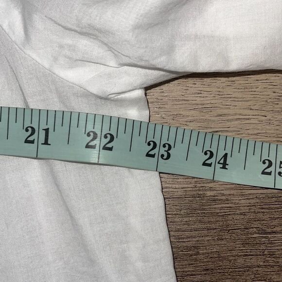 NYDJ Womens Lace Trim Ruffle Long Sleeve Victoria Blouse Top White Large NWT - Picture 8 of 9